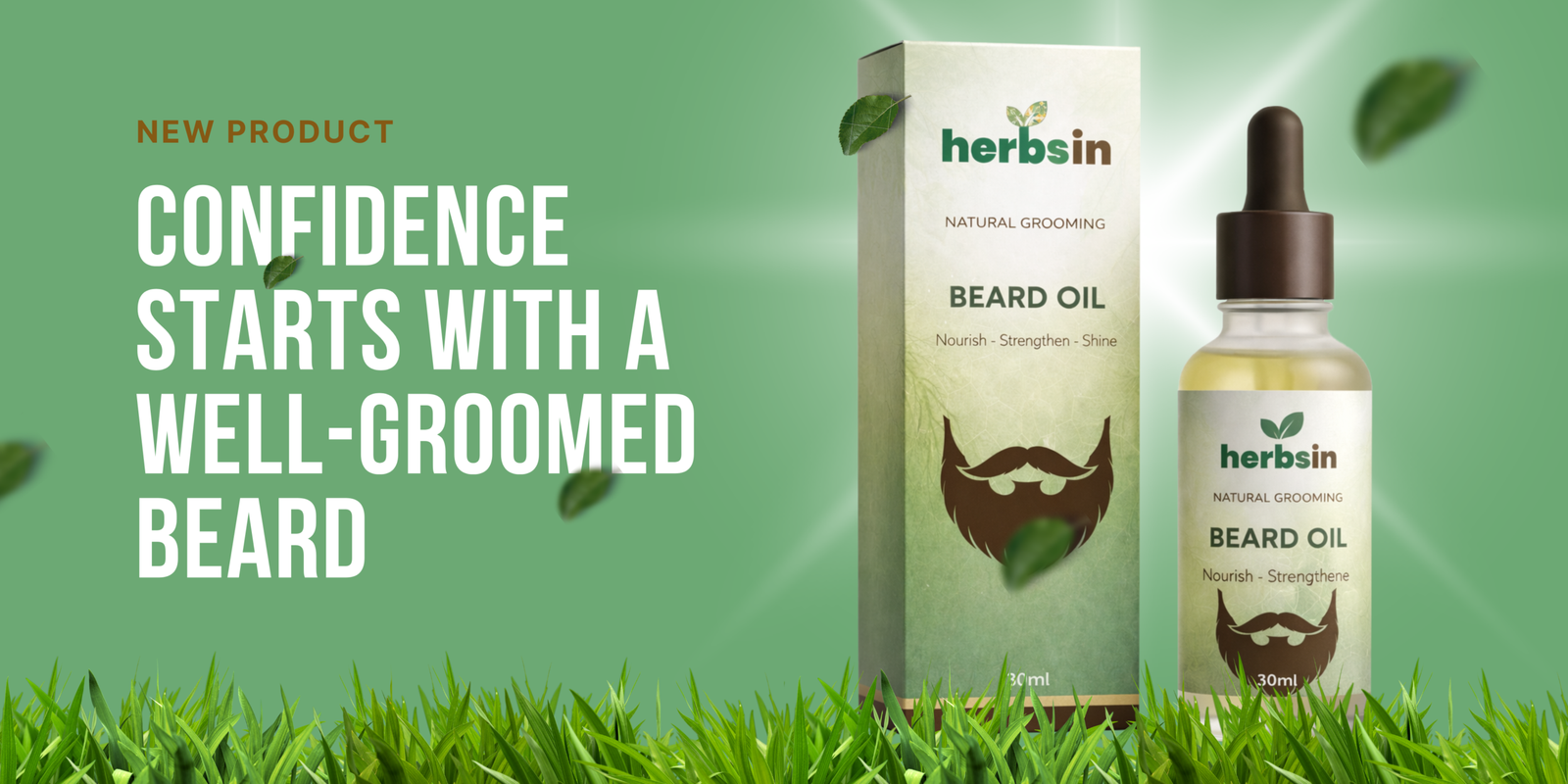 Green Elegant Natural Skincare Product Showcase Promotion Banner